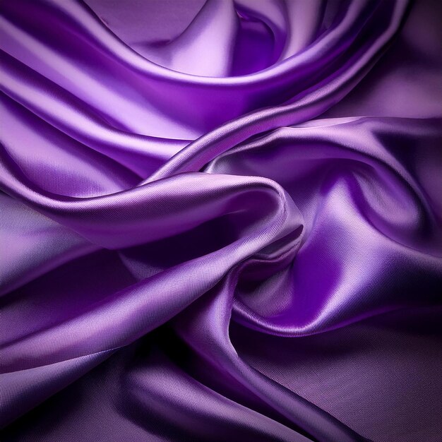 Purple drapery silk fabric luxury background Wavy abstract pattern vector satin fabric texture Smo