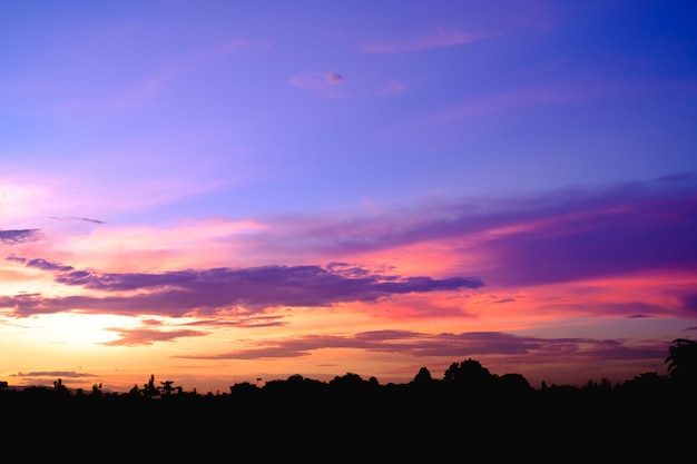 Purple Dusk Sunset.Evening Sky