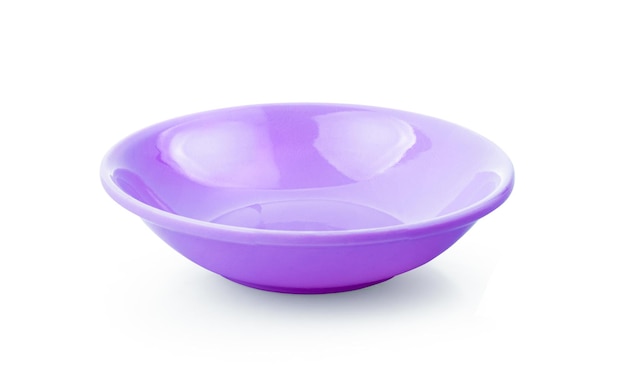 Purple empty bowl isolated on white background