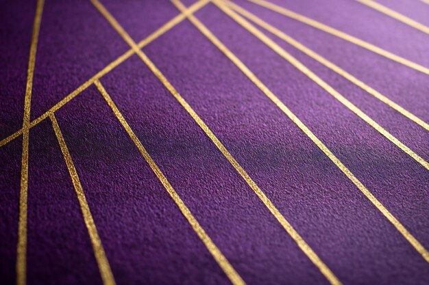 Photo a purple fabric with gold lines on it