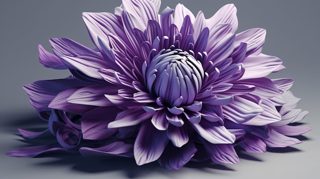 Purple flower on a gray background