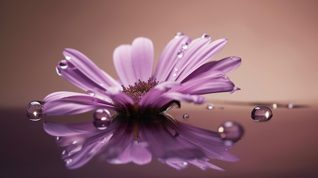 Purple flower on a water surface