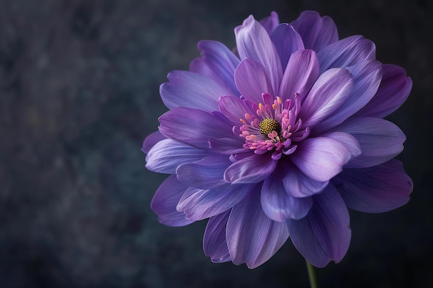 Photo a purple flower with a purple center and the center of the flower