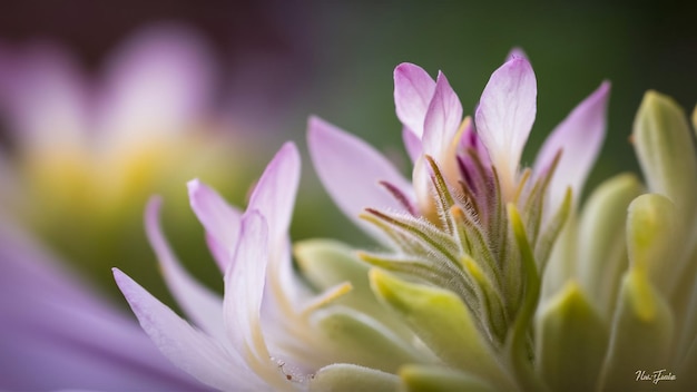 a purple flower with a purple center that has a purple center