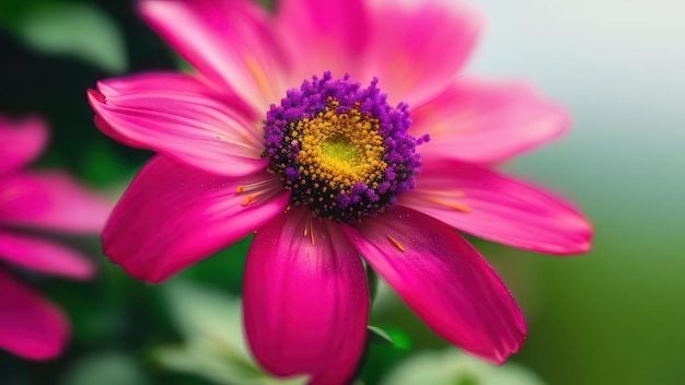 A purple flower with a purple center