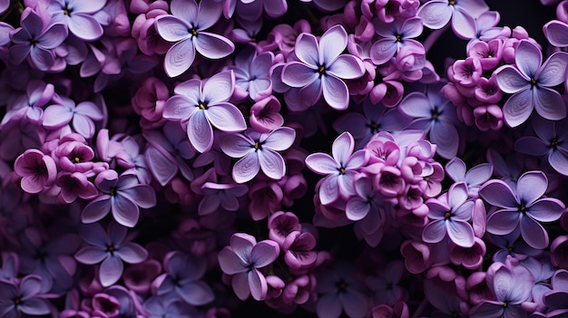 Photo a purple flower with purple petals and the word spring on the bottom