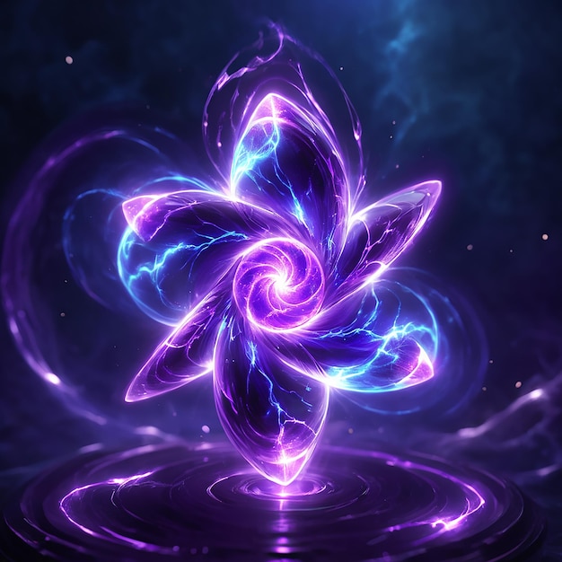 Photo a purple flower with a purple spiral on the top of it