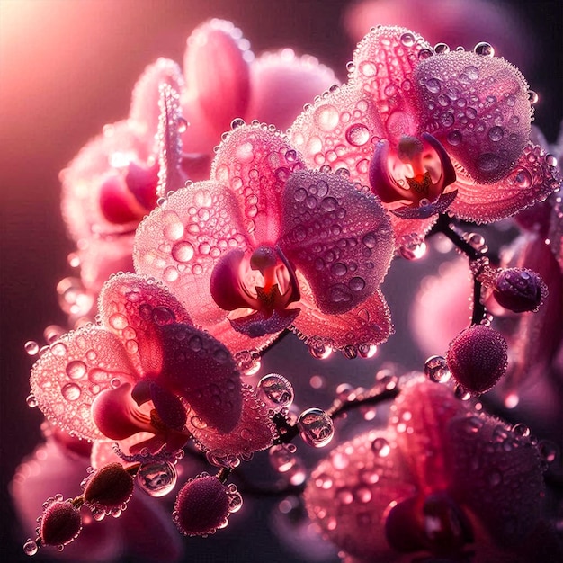 a purple flower with water drops on it