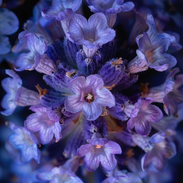 Photo a purple flower with the word  blue  on it