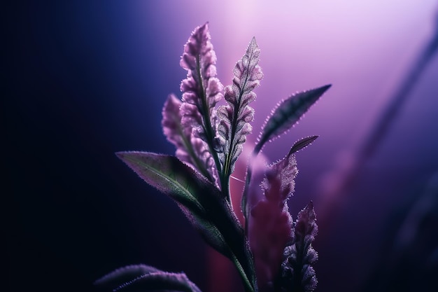 A purple flower with the word " on it "