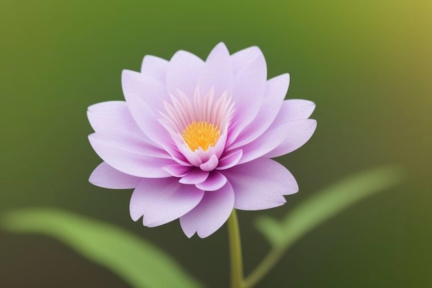 a purple flower with yellow center and the center of the flower