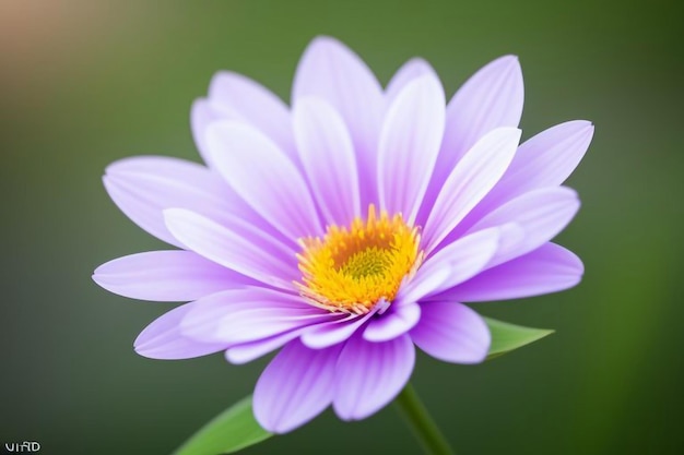 Photo a purple flower with yellow center and the center of the petals