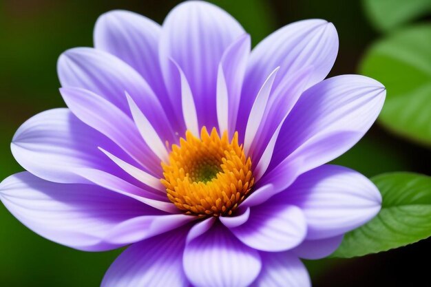 purple flower with yellow center and white stamen