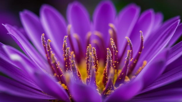 purple flower with yellow spots on it