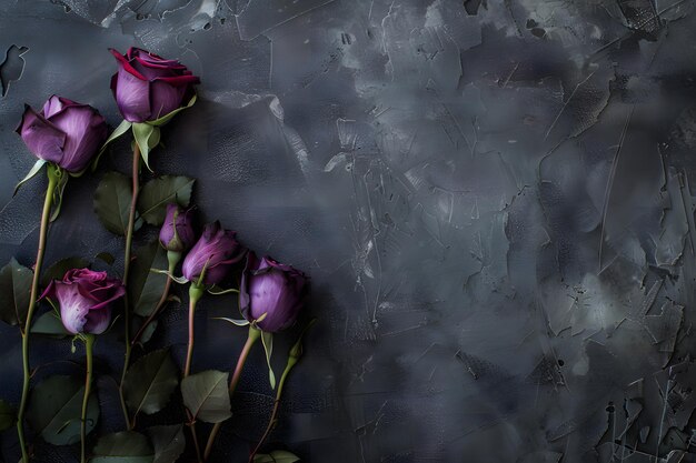 purple flowers on a gray background with a reflection of the sky in the background