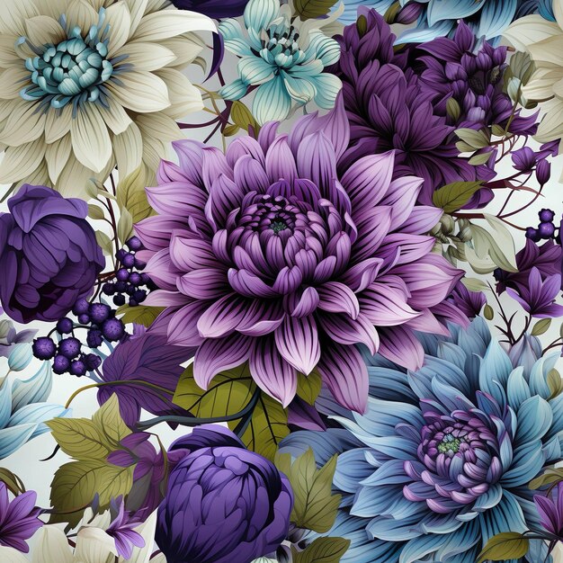 Purple Flowers Pattern