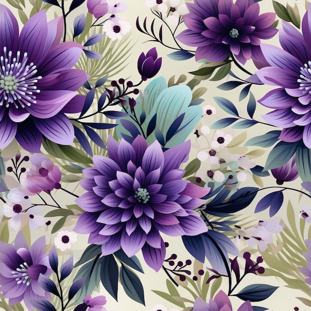 Purple Flowers Pattern