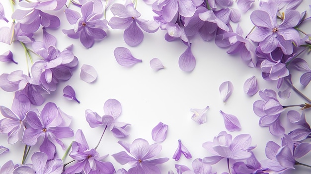 Photo purple flowers with a white background