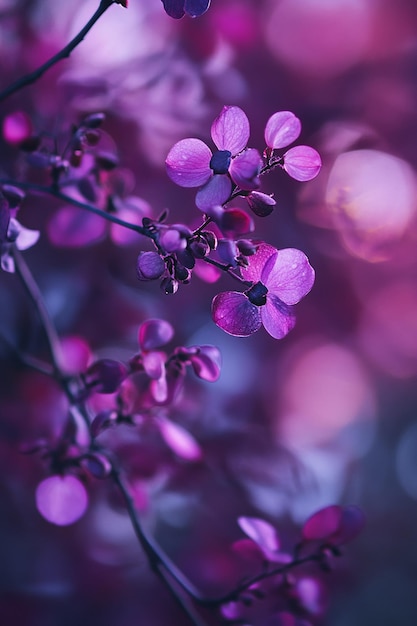 Photo purple flowers with the word quot spring quot on them