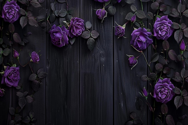 purple flowers on a wooden wall with purple flowers