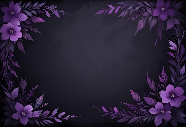 a purple frame with purple flowers on it