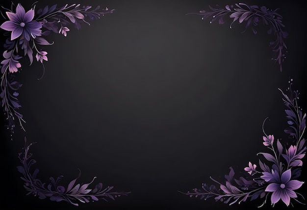 a purple frame with purple flowers and purple leaves