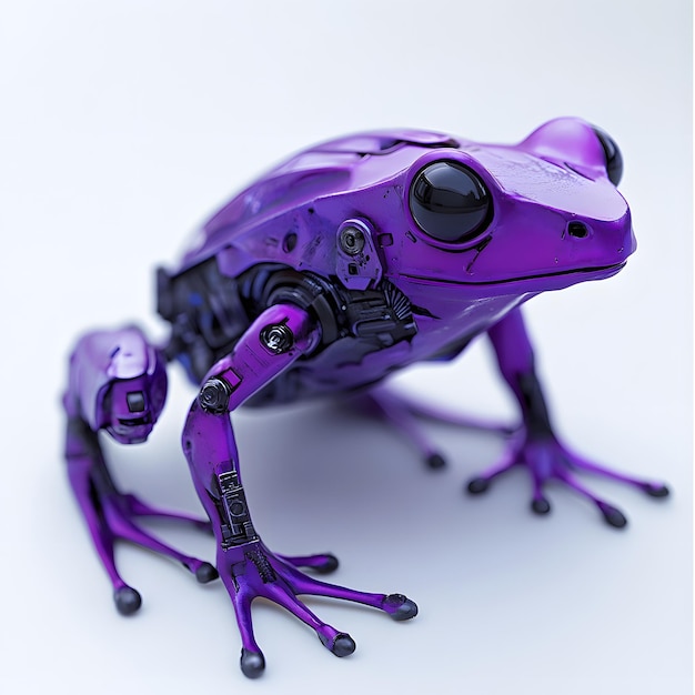 a purple frog with a purple body and the word  frog  on the front