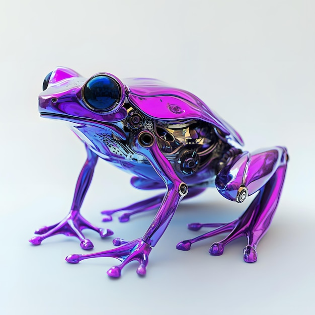 a purple frog with a purple body and the word  frog  on it