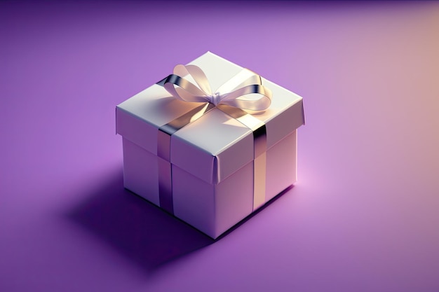 Purple gift box generative ai