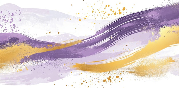 A purple and gold brush stroke with gold flecks