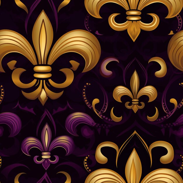 Photo a purple and gold design with a purple background