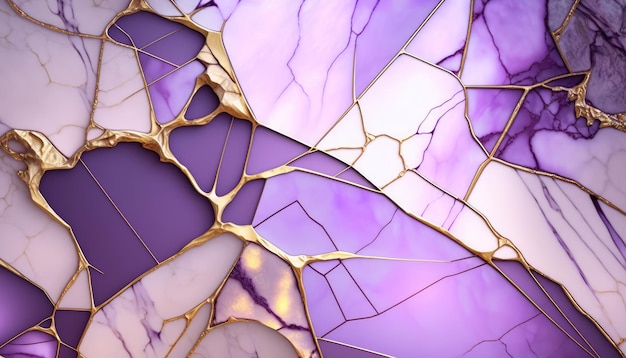 A purple and gold marble background with a gold rim