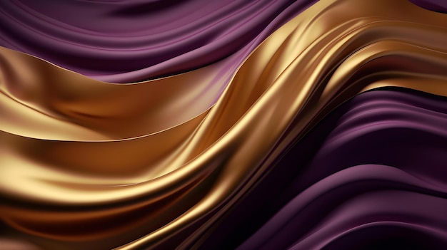 A purple and gold silk fabric with a soft blurry background.