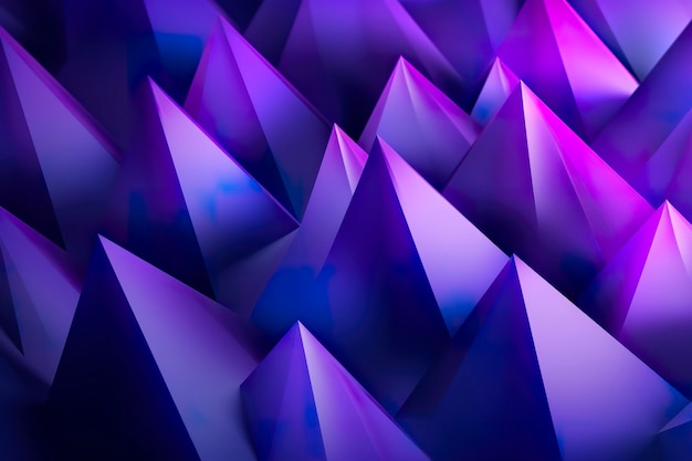 Purple Gradient Abstract Illustration 3D triangle Background Computer Art Design Template AI Generative