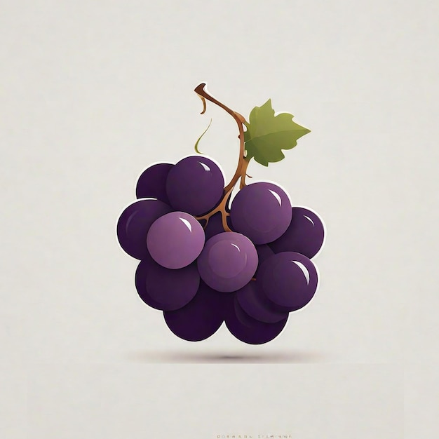 Purple Grape Cartoon Style