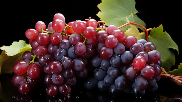 purple grapes bunch isolated fruit background