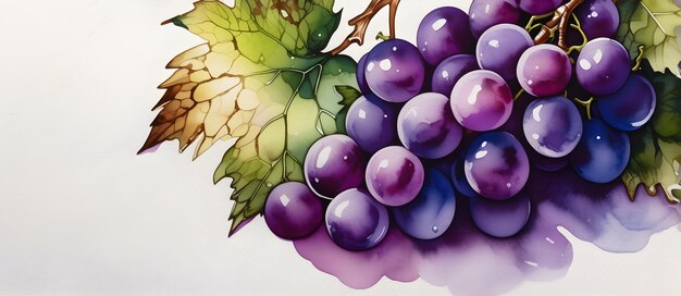 Purple Grapes Painting Alkohol Washed Ink Colors Watercolor Drawing Artwork Background Wall Art