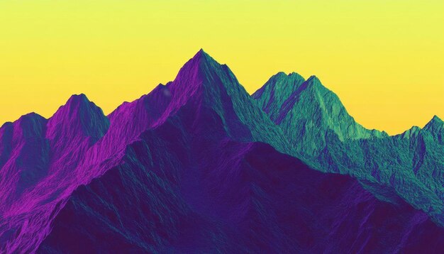 Purple and Green Mountain Range