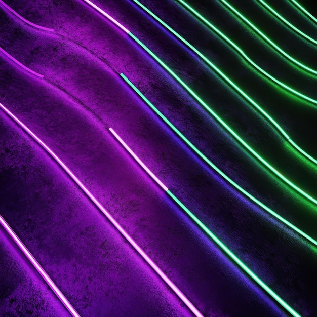 Photo purple and green neon lights texture background