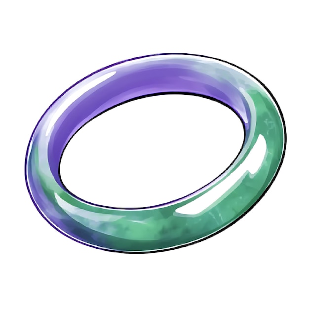 Photo purple and green ring with a white background