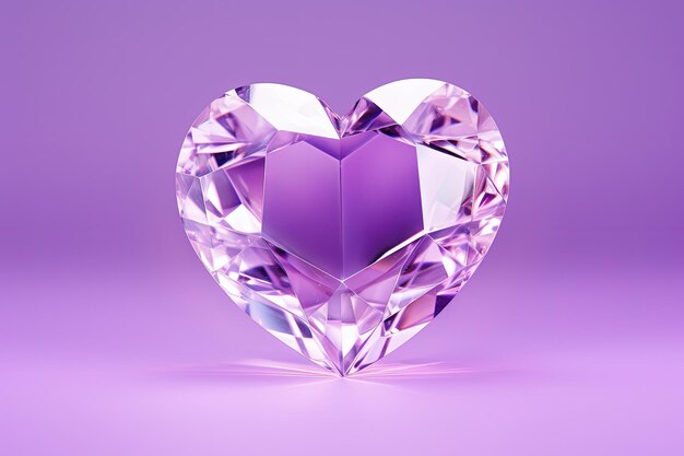 A purple heart shaped diamond on a purple background