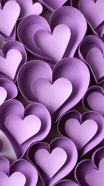 Photo purple hearts wallpaper generated