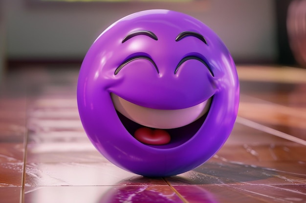 Purple laughing face emoji