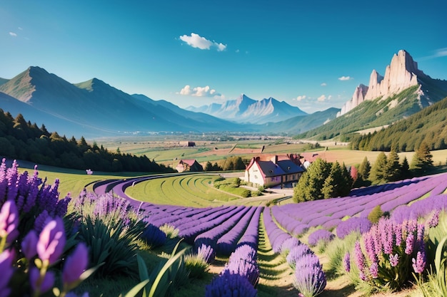 Purple lavender flowers base photography background wallpaper is very beautiful