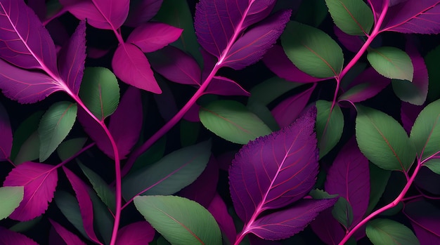 A purple leaf pattern with the word bird on it.