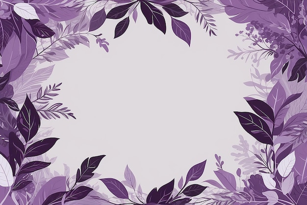 Photo purple leafy frame design vector