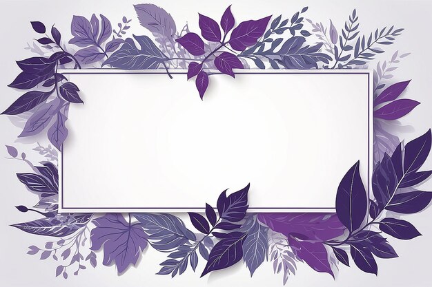 Photo purple leafy frame design vector