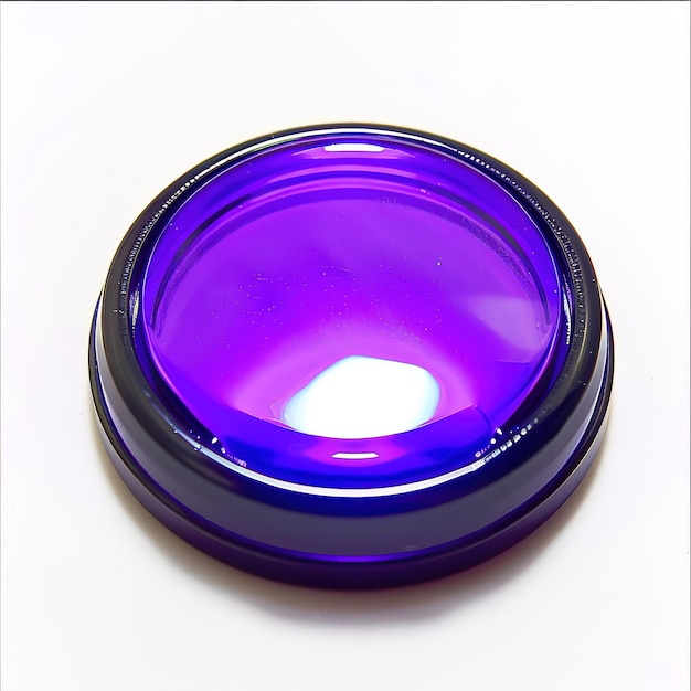 purple led button white background