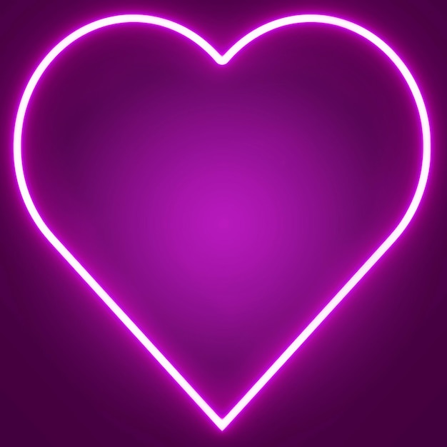 purple light neon love for valentines day design copy space