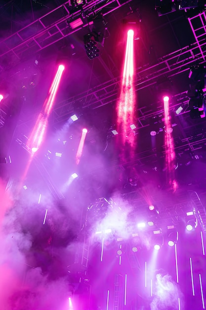 a purple light that is on a stage with purple lights